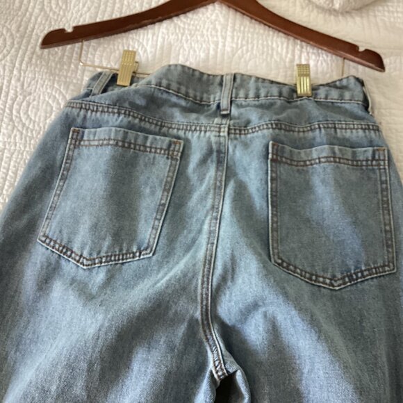 Micas Woman’s Multi Pocket Wide-Leg Cargo Jeans Size L Two-Tone Denim & Olive Gr - Picture 16 of 16